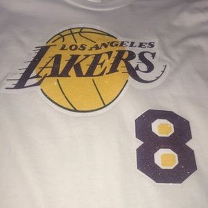 Custom glitter vinyl Lakers shirt